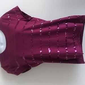 Woman's Top Ann Taylor Large Purple sparkles